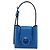 Borsa a mano Gancini in pelle blu argento Auth 177222A di Salvatore Ferragamo - vista 2