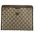 GUCCI GG Supreme Clutch Bag PVC Beige Oro 97 01 038 Auth 177482 D'oro - vista 2