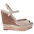 Sandali con zeppa Hollie in suede e sughero Guccissima di Gucci Marrone