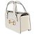 Borsa Gucci Mystic White in pelle di vitello con pattina e manico, modello Horsebit 1955 Bianco - vista 3
