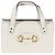 Borsa Gucci Mystic White in pelle di vitello con pattina e manico, modello Horsebit 1955 Bianco - vista 8
