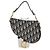 Mini borsa a sella in tela obliqua blu navy Christian Dior Beige - vista 2