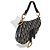 Mini borsa a sella in tela obliqua blu navy Christian Dior Beige - vista 4