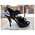 Sandali Saint Laurent Enkel in pelle verniciata nera Nero - vista 8