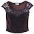 Top in velluto e tulle floreale Blumarine Marrone