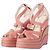 Autre Marque Sandali con zeppa in espadrille in suede rosa Paloma Barceló - vista 2