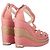 Autre Marque Sandali con zeppa in espadrille in suede rosa Paloma Barceló - vista 3