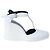Sandali con zeppa piattaforma in pelle bianca T-Strap di Prada Bianco