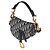 Borsa Mini Saddle in Tela Obliqua Blu Christian Dior - vista 3