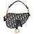 Borsa Mini Saddle in Tela Obliqua Blu Christian Dior - vista 8