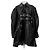 Ganni Schwarzer Trenchcoat aus recyceltem Leder mit Basque