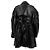 Ganni Schwarzer Trenchcoat aus recyceltem Leder mit Basque - Ansicht 2