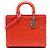 Dior Orange Große Lackleder Cannage Lady Dior Rot