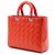 Dior Orange Große Lackleder Cannage Lady Dior Rot - Ansicht 2