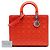 Dior Orange Große Lackleder Cannage Lady Dior Rot - Ansicht 7