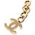 Cinturón de doble cadena en oro dorado con placa Coco de strass de Chanel - vista 3
