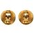Orecchini rotondi a clip in oro placcato con CC dorato di Chanel D'oro - vista 2