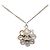Collana pendente a forma di fiore in ottone strass CC argento di Chanel