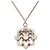 Collana pendente a forma di fiore in ottone strass CC argento di Chanel - vista 2