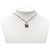 Collana pendente a forma di fiore in ottone strass CC argento di Chanel - vista 6