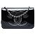 Wallet On Chain Portafoglio Chanel nero in vernice con strass CC