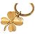 Portachiavi Quadrifoglio Placcato Oro CC Chanel D'oro - vista 3