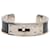 Bracelet manchette Kelly en cuir noir et plaqué palladium Hermès  - vue 1