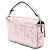 Borsa Baguette in pelle metallica goffrata Zucca mini rosa Fendi - vista 2
