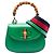 Bamboo Bolsa de mão mini de couro verde Gucci 1947 com alça de bambu - vista 2