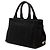 Borsa a tracolla in tela nera Canapa logo Prada piccola Nero - vista 2