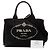 Borsa a tracolla in tela nera Canapa logo Prada piccola Nero - vista 7