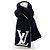 Sciarpa in misto lana Louis Vuitton Nero Bianco - vista 5
