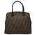 Borsa Fendi Zucca in tela beige e nera Nero
