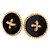 Orecchini a clip in catena vintage Chanel Nero D'oro