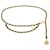 Chanel circa 1995 Kettengürtel T100 Goldene Kette Schwarzer Leder Gürtel 4XL 40 in  - Ansicht 1