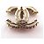 ORECCHINI CHANEL LOGO CC STRASS IN METALLO DORATO 2014 D'oro - vista 4