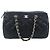 Bowling Chanel Borsa cilindrica in caviale, borsa a spalla, borsa a tracolla Nero