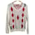 Autre Marque Russeluno Golf Strickpullover Weiß Rot