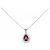Autre Marque Platin-Garnet-Diamant-Halskette Rot