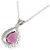 Autre Marque Platin-Garnet-Diamant-Halskette Rot - Ansicht 4
