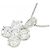 Autre Marque Platinblumen-Diamant-Halskette Pt900/Pt850 Silber - Ansicht 3