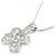 Autre Marque Platinblumen-Diamant-Halskette Pt900/Pt850 Silber - Ansicht 4
