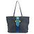 Tote Borsa a Spalla Prada Caye Trompe-l'œil con Logo e Strisce Nero Blu