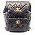 Zaino/borsa in pelle nera trapuntata Chanel Nero