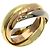 Anello Cartier Trinity in oro rosa bianco e giallo - vista 2