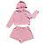 Completo lounge LoveShackFancy x PINK con cappuccio e shorts, Rosa, L