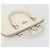 Borsa a mano Gancini in pelle bianca e argento di Salvatore Ferragamo Auth bs34555 Bianco - vista 6
