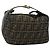 Bolso de mano de lona Zucca FENDI negro y marrón Auth bs34936 Castaño