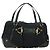 Borsa a mano in tela GG Gucci Nera Oro 211967 Auth 177510V Nero D'oro
