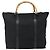 Borsa a mano in nylon nero e argento Gucci Bamboo 002 2854 0412 5 Auth bs34591 - vista 3
